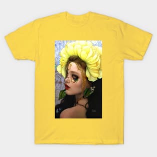 Stunning Pretty Girl Painting Flowers T-Shirt